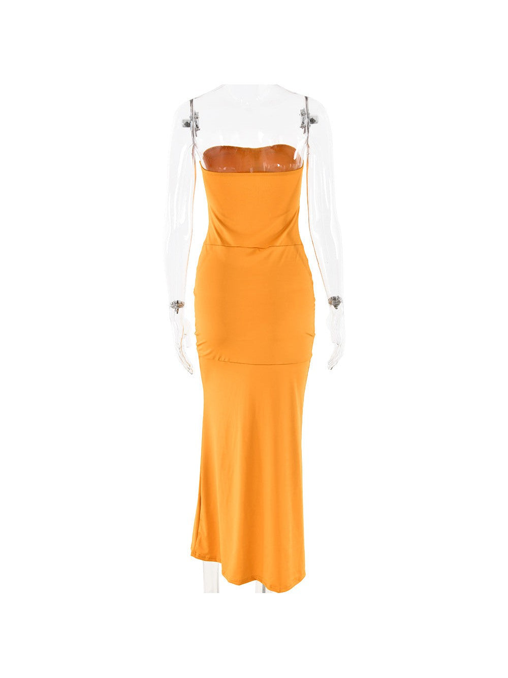 Sheath Tube Top Pleated Evening Dress