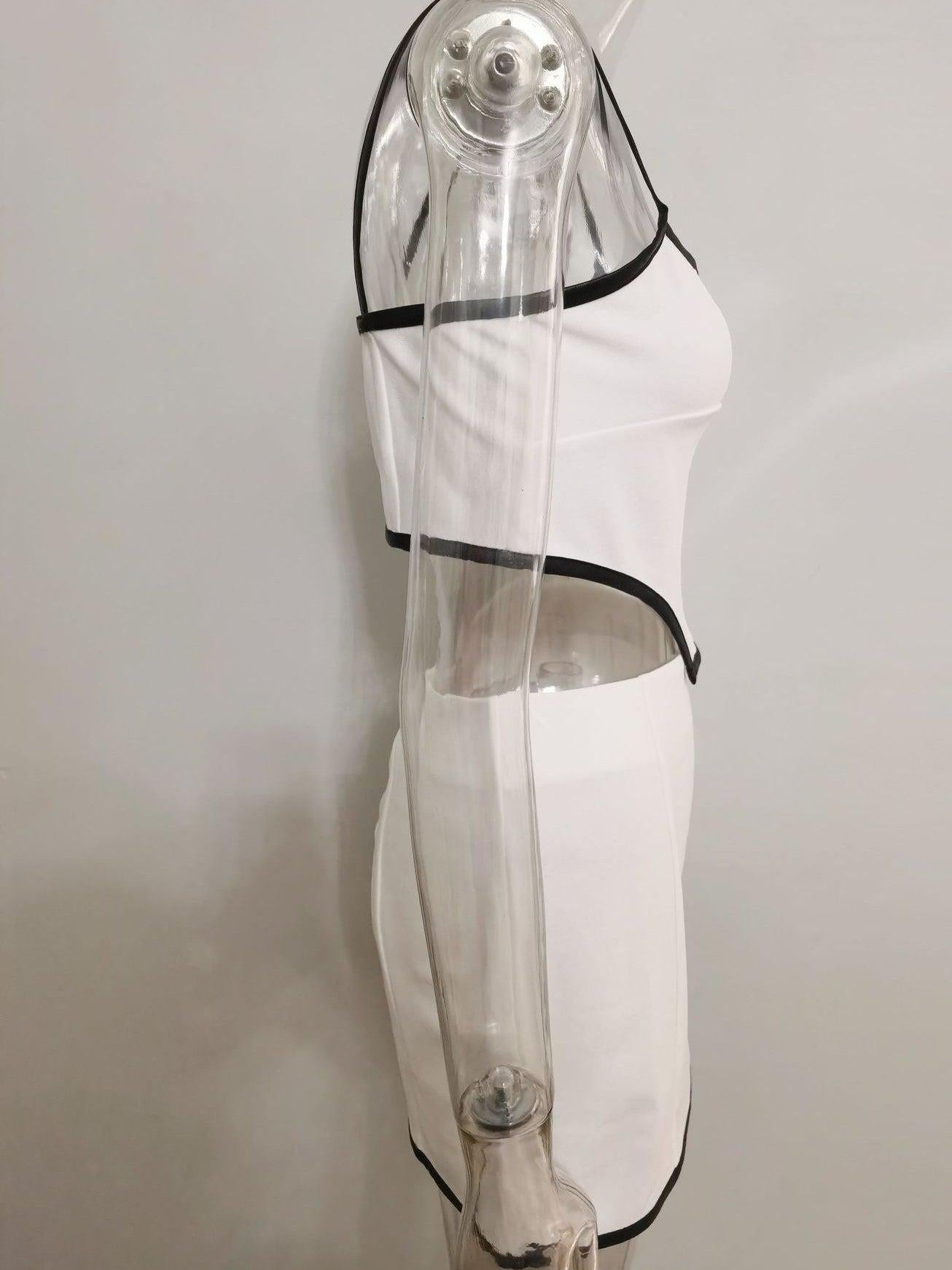 Contrast Color Hip Skirt & Coord Set