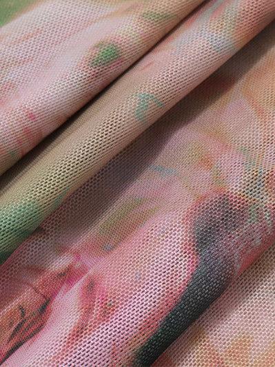 Floral Tie Dye Print Corset Ruched Corset Dress