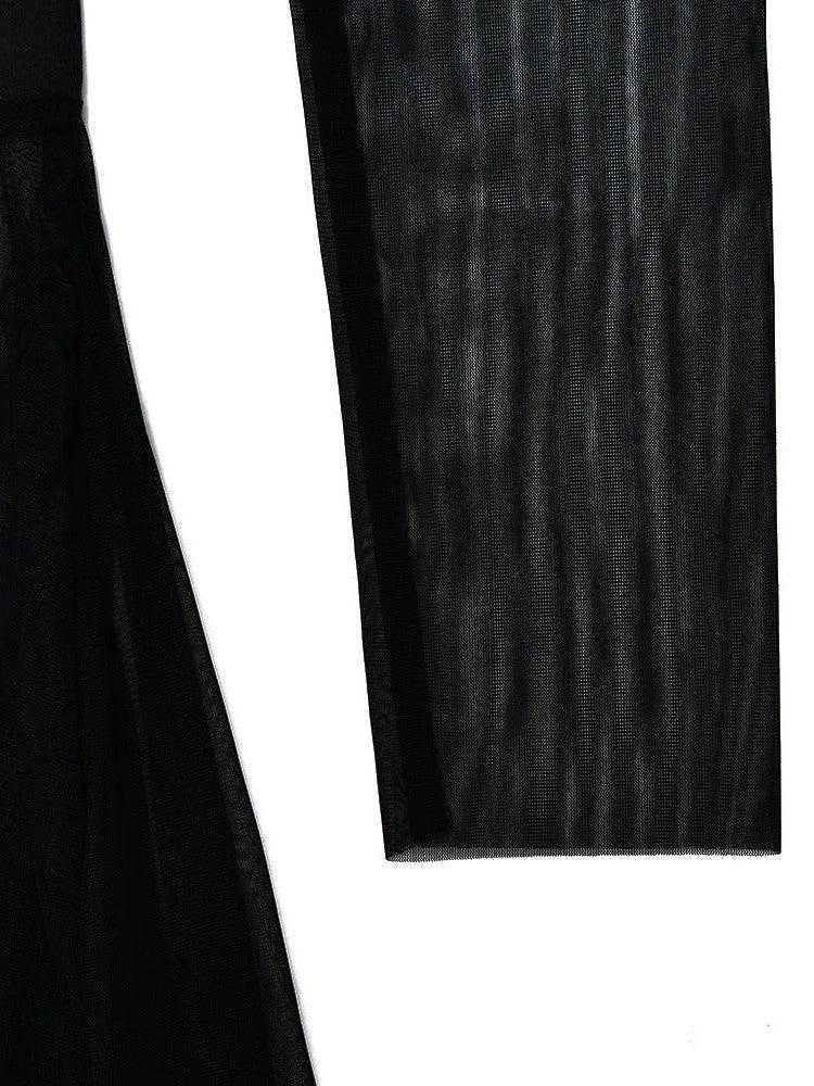 Mariam Full Sleeve Mesh See Through V Neck Jumpsuit