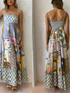 Boho Beach Print Sundress Dress