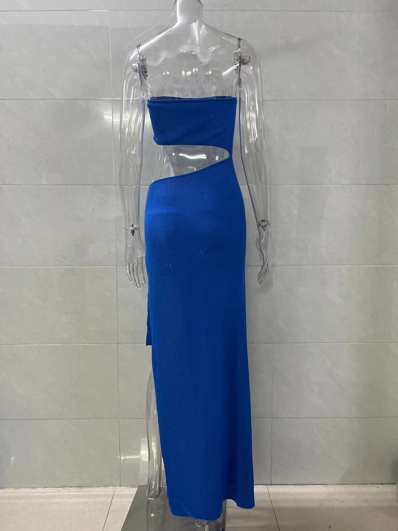 Cutout Cropped Knitted Tube Top Dress