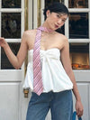 Ruched Ruffled Tube Top