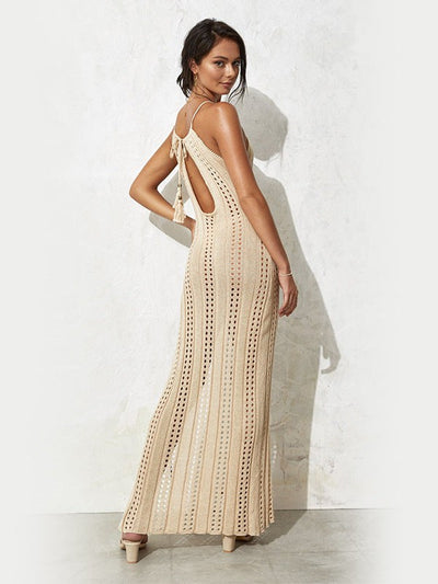 Knitted Hollow Out Cutout Out Beach Dress