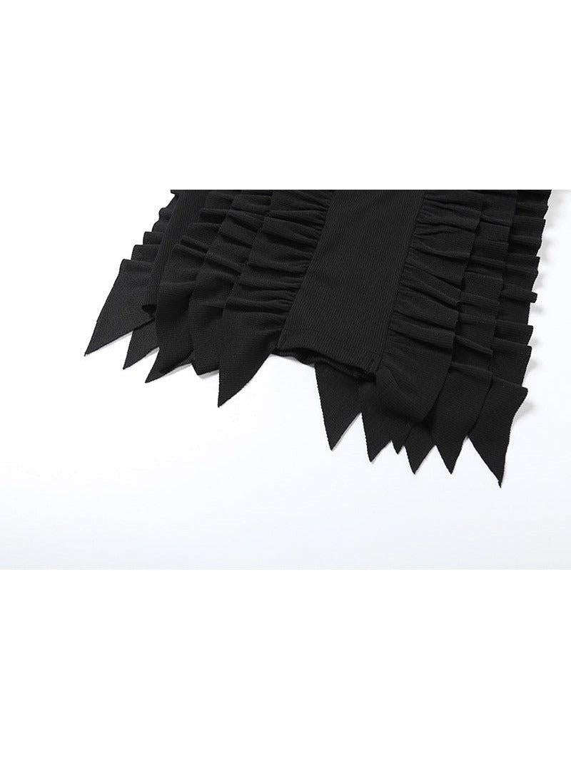 Off Neck Tube Ruffles Sheath Short Dress