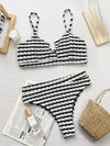 Black & White Cutout Swimsuit Set Bikini