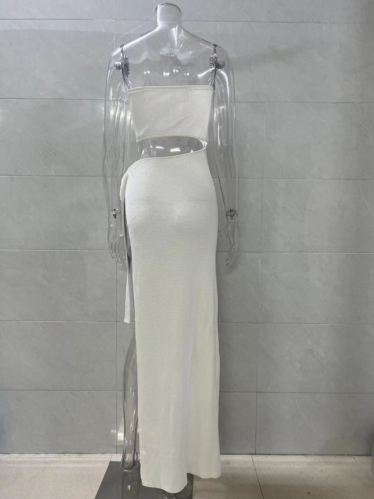 Cutout Cropped Knitted Tube Top Dress