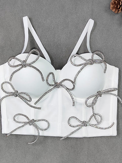 Bowknot Spaghetti Straps Boning Corset Bralette