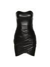 Tube Wrapped Chest Backless Leather Dress