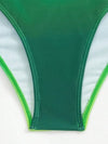 Green Lace Up Mesh Spring Swimsuit Beach Bikini Set