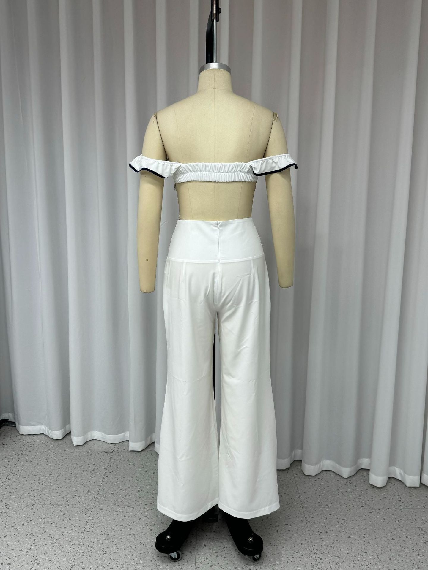 Casual Off Shoulder Solid Color Two Piece Coord Set