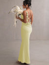 Applique Floral Decoration Maxi Backless Sling Dress