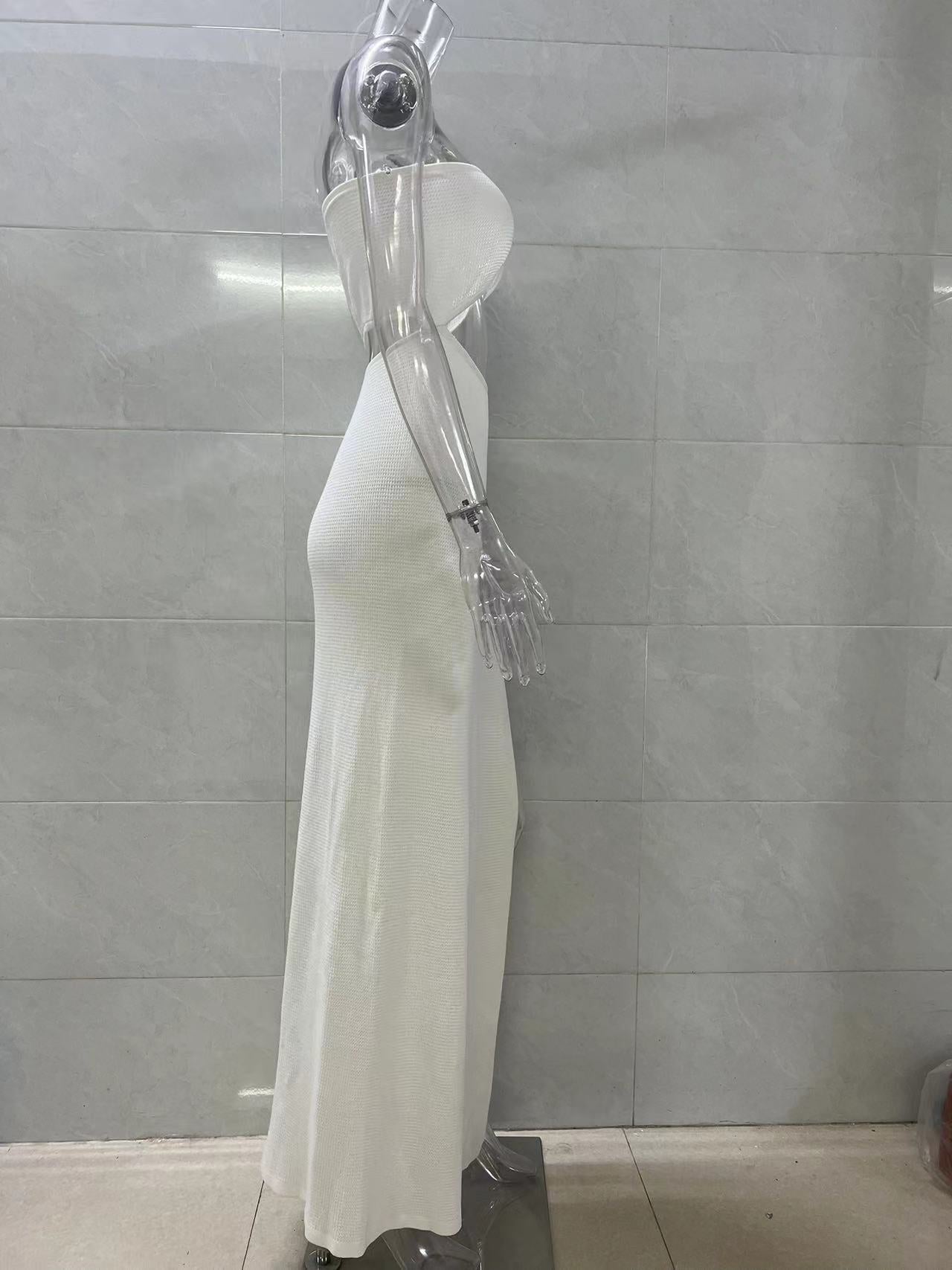 Cutout Cropped Knitted Tube Top Dress