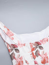 Floral Print One Shoulder Suspender Sheath Dress