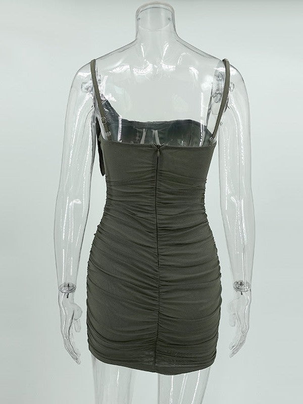 Oblique Shoulder Corset Sheath Dress