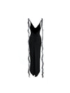 V Neck Backless Slim Fit Shoulder Strap Evening Dress