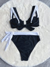 High Waist Bikini Stitching Split Swimsuit Set