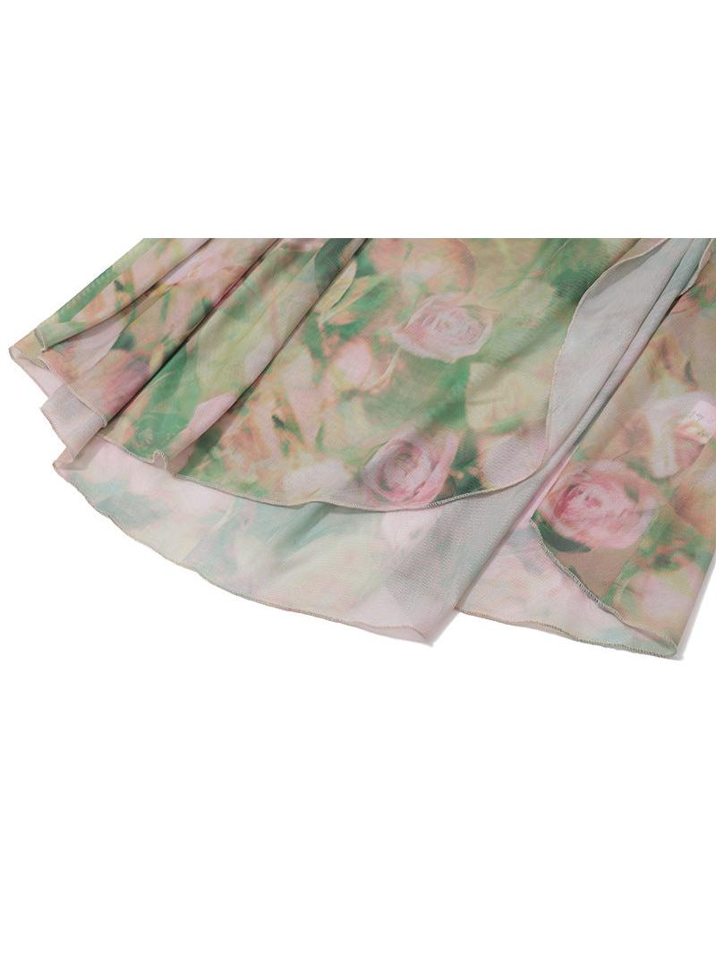 Floral Tie Dye Print Corset Ruched Corset Dress