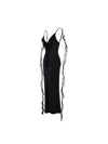 V Neck Backless Slim Fit Shoulder Strap Evening Dress