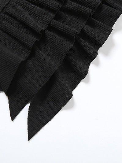 Off Neck Tube Ruffles Sheath Short Dress