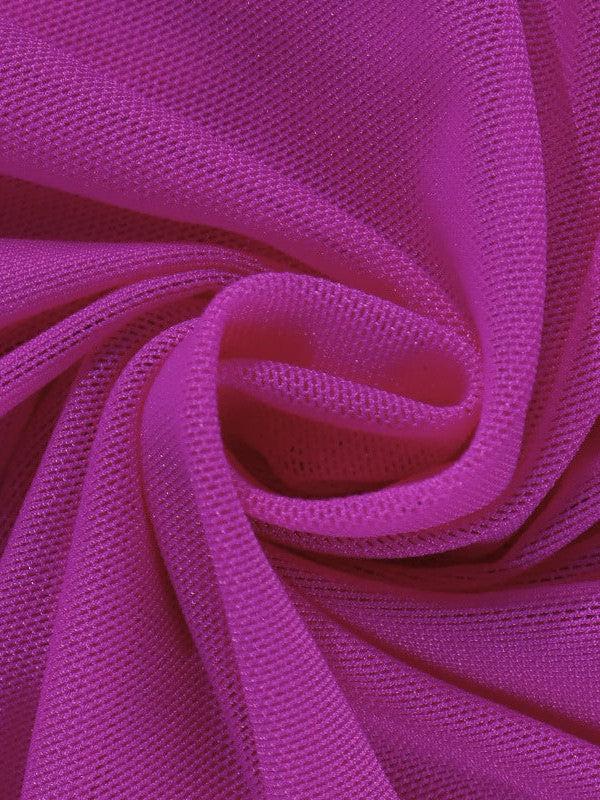 Pink Tube High Slit Sheath Maxi Dress