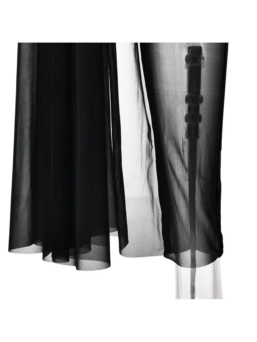 Mariam Full Sleeve Mesh See Through V Neck Jumpsuit