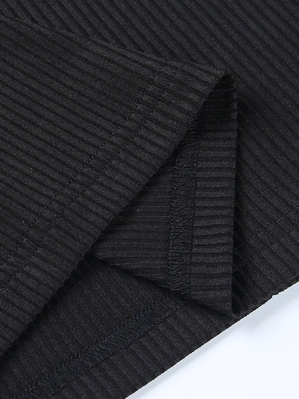 Knitted Off Shoulder Long Sleeve Tube Top Dress