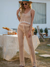 Crochet Cutout Loose Wide Leg Woven Pants