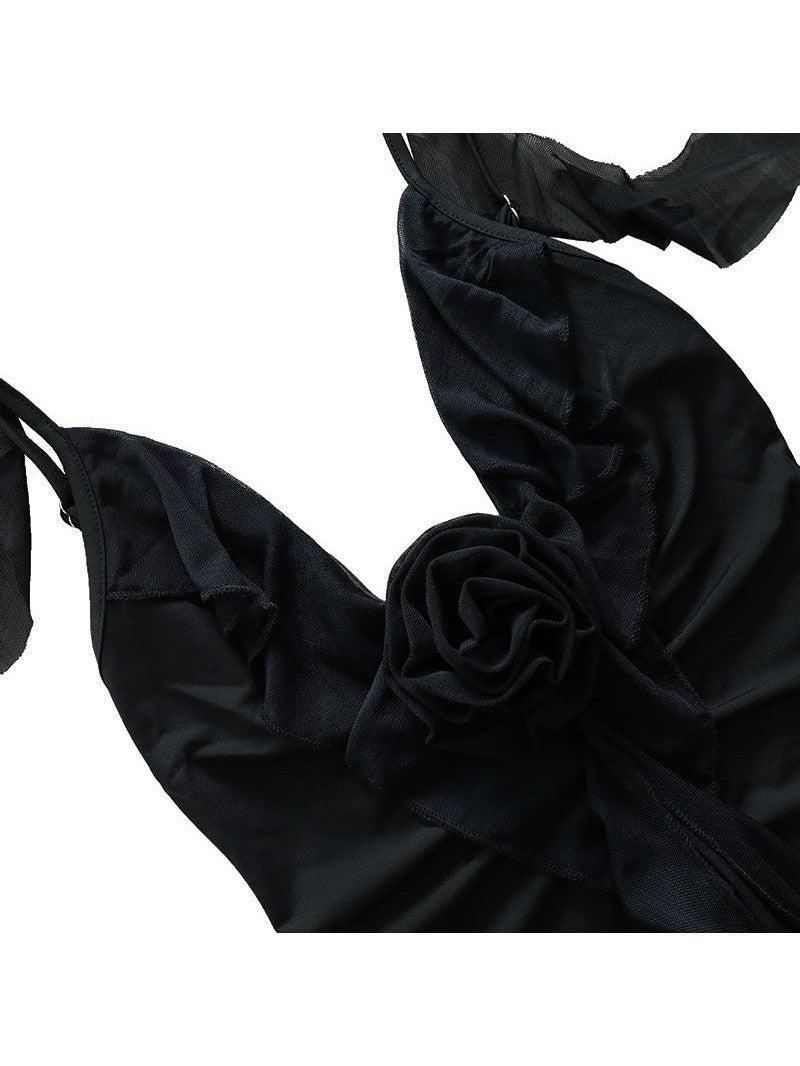 V Neck Backless Slim Fit Shoulder Strap Evening Dress