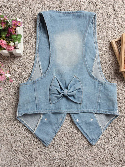 Denim Vest Waistcoat Cardigan