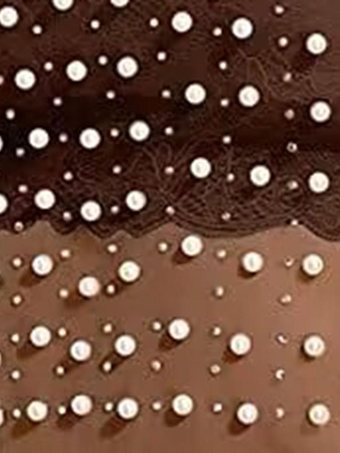 Beaded Mesh See Through Maxi Dress