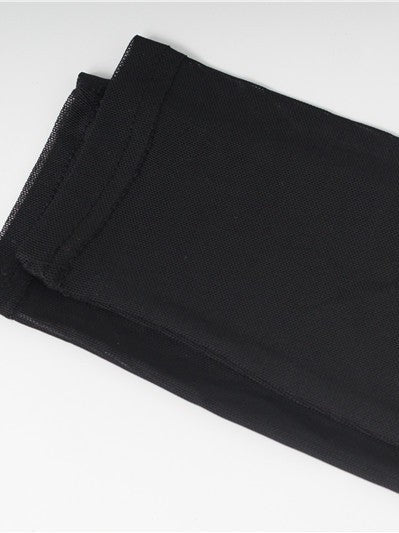 Mesh Velvet Cross Hollow Out Cutout out Bodysuit