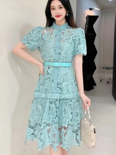 Irene Crochet Dress with Inner & Belt