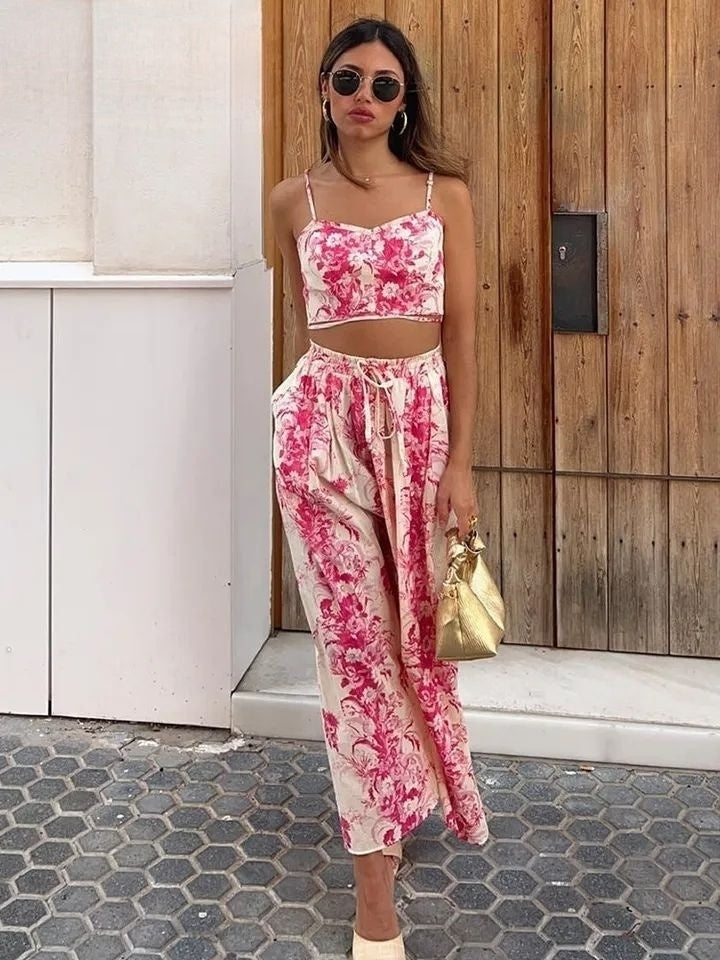 Spaghetti Strap Cami Top & Skirt Coord Set