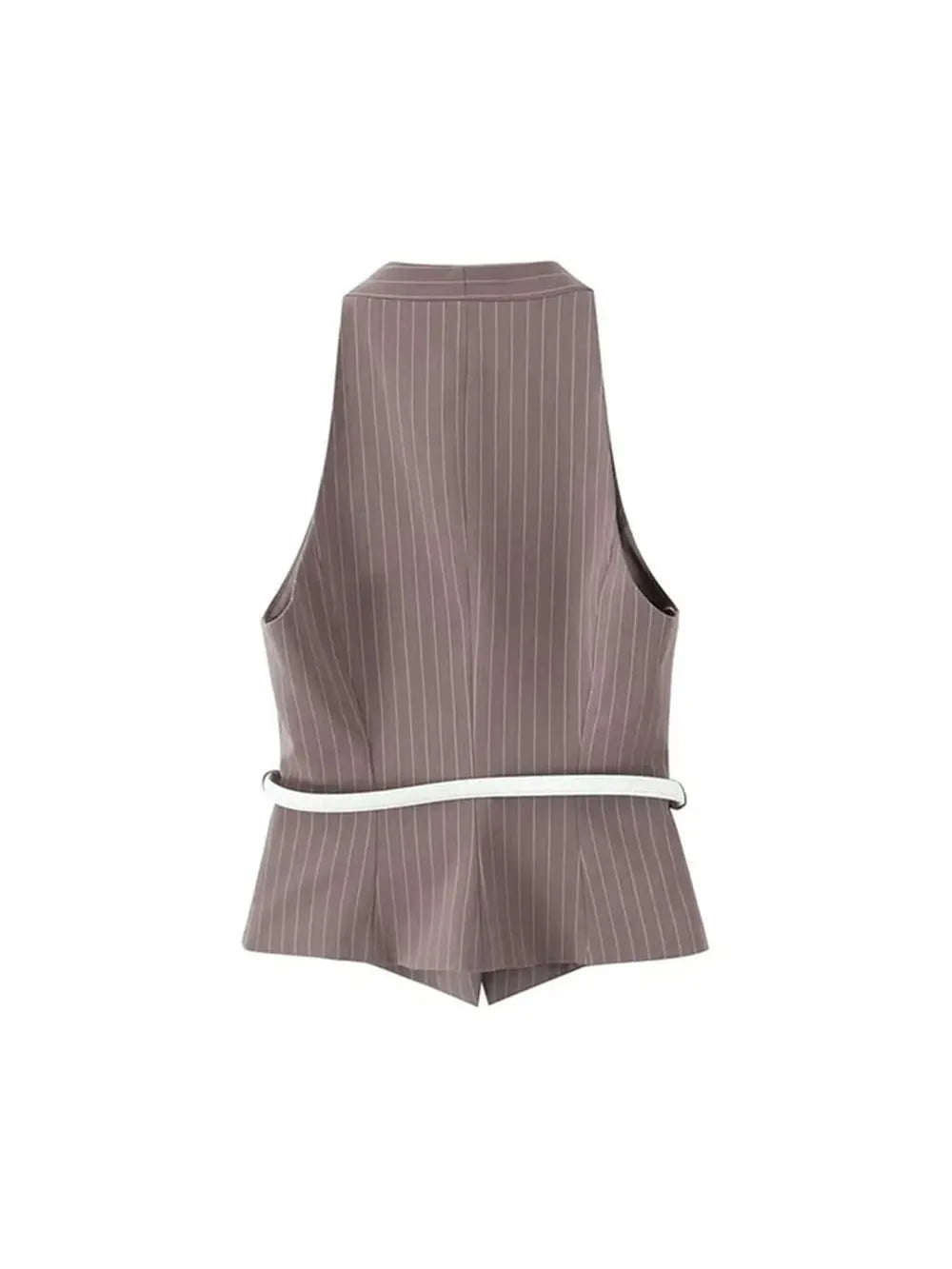 Striped Vest Waist Coat & pants Coord Set with Belt
