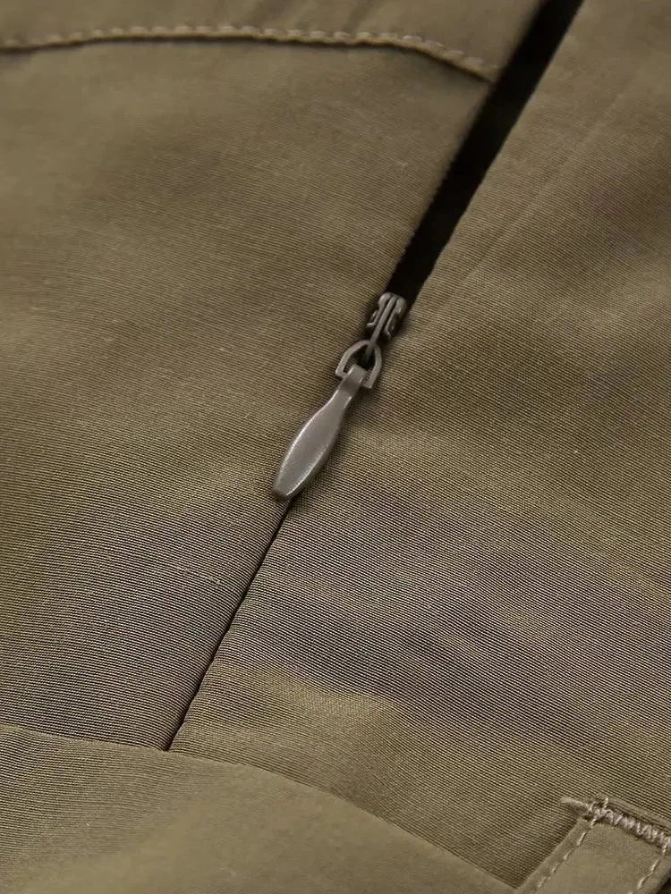 Olive Green Tube Cargo Jumpsuit with Belt