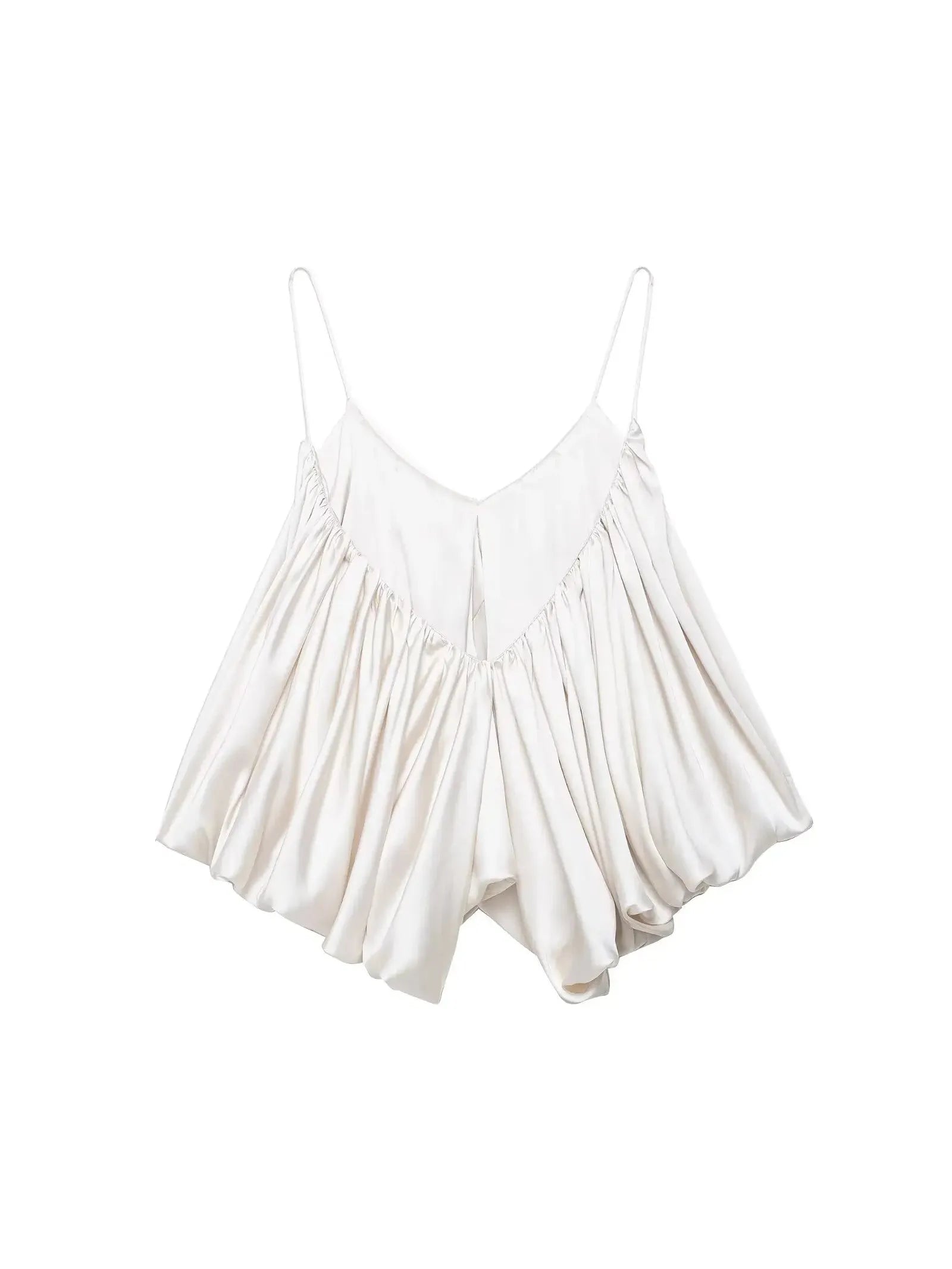 Spaghetti Strap Ruffle  Loose Top