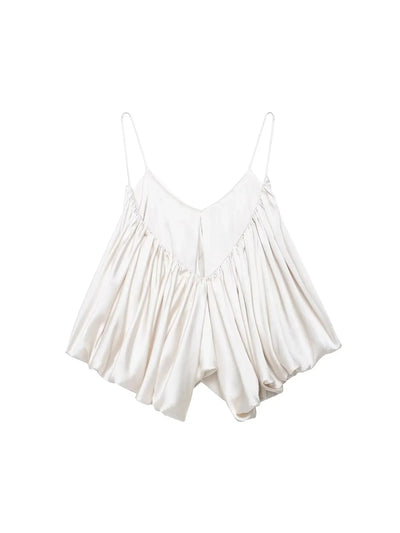 Spaghetti Strap Ruffle  Loose Top