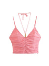 Pink Cami Top & Ruffles Skirt Coord Set