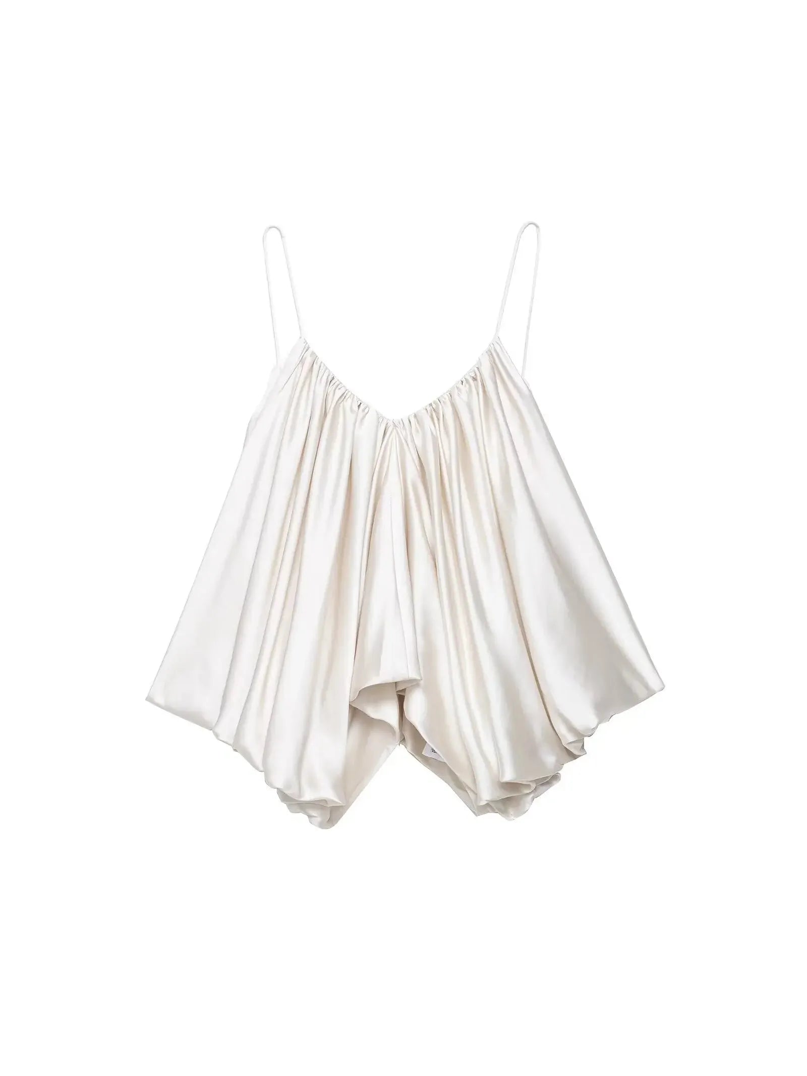 Spaghetti Strap Ruffle  Loose Top