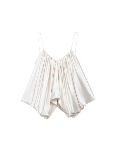 Spaghetti Strap Ruffle  Loose Top