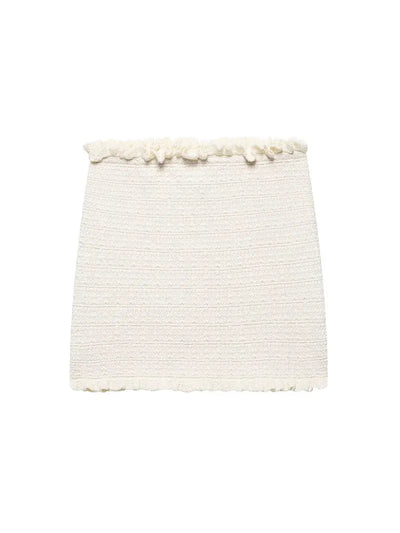 Knitted Tube Top & High Waist Pleated Skirt