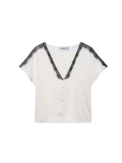 Camila Lacey Crop Top & with Shorts Coord Set