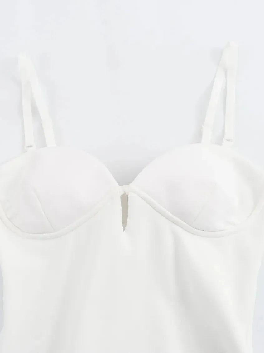 Sweetheart Neck Hollow Out Midi Dress