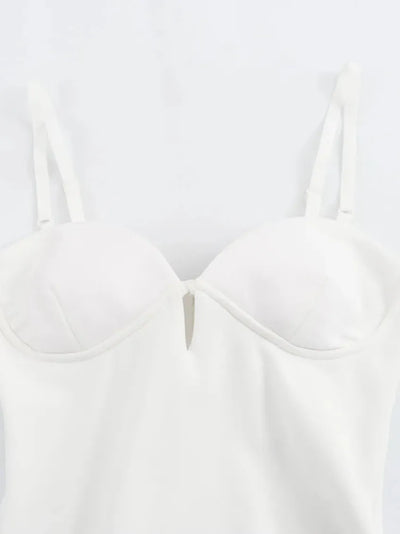 Sweetheart Neck Hollow Out Midi Dress