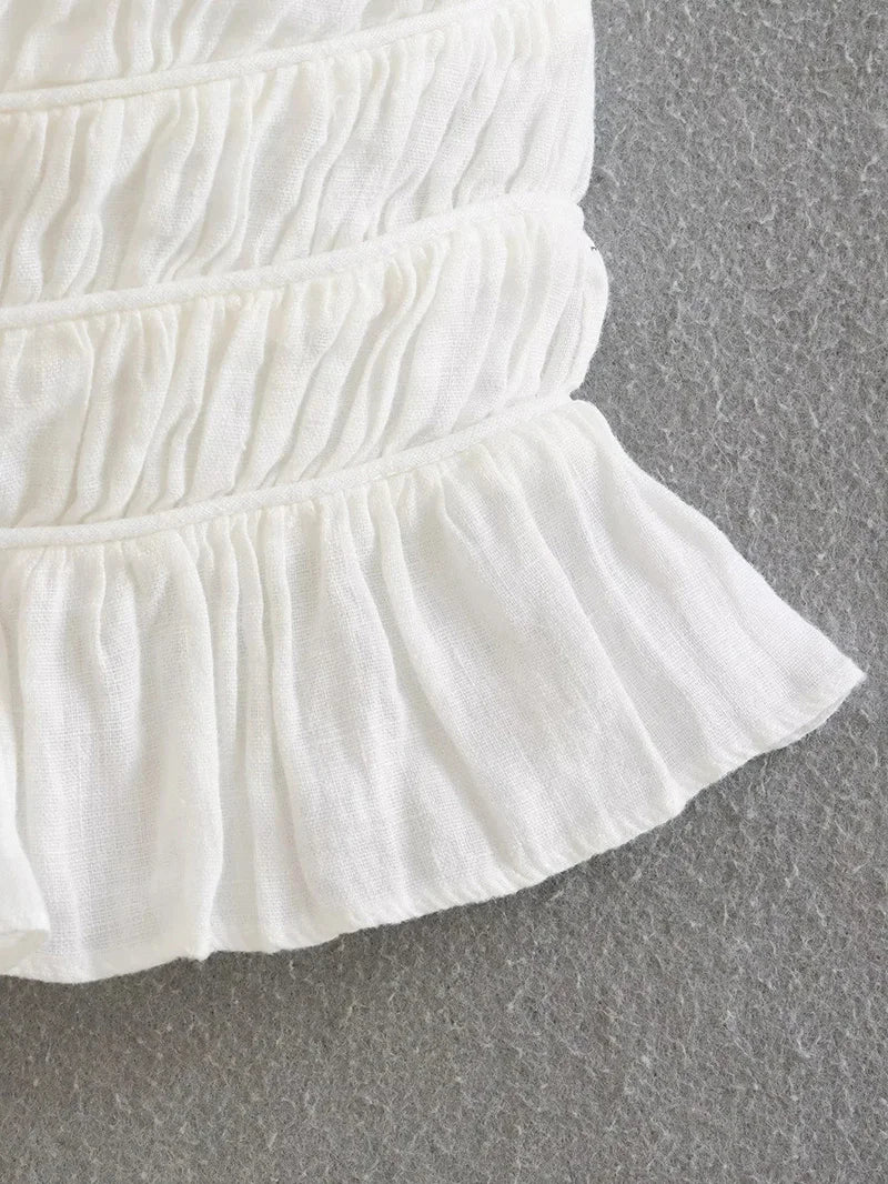 Whimsy Ruffle Cropped Top