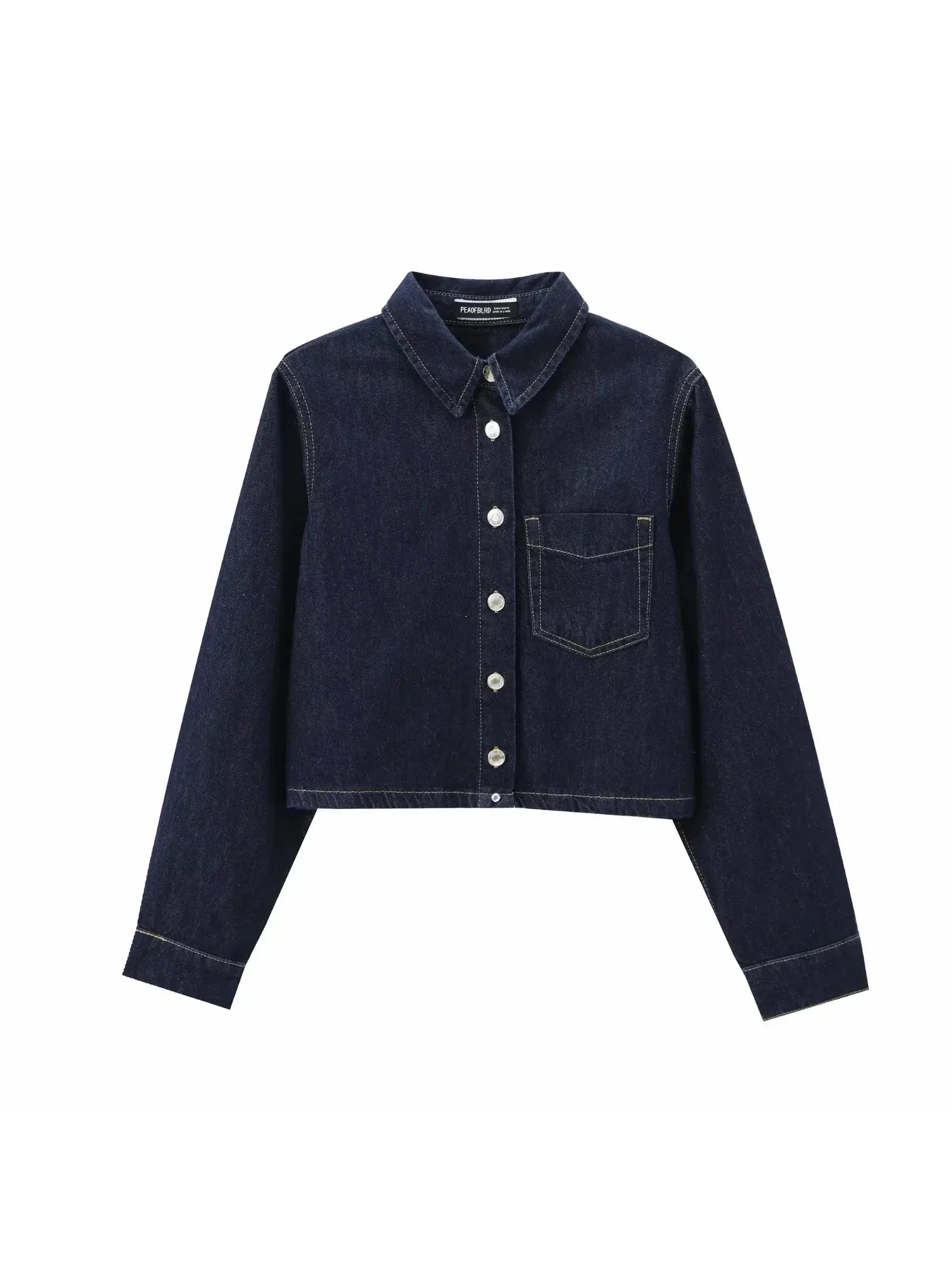 Denim Jacket Top & Pants Coord Set with Elastic Belt