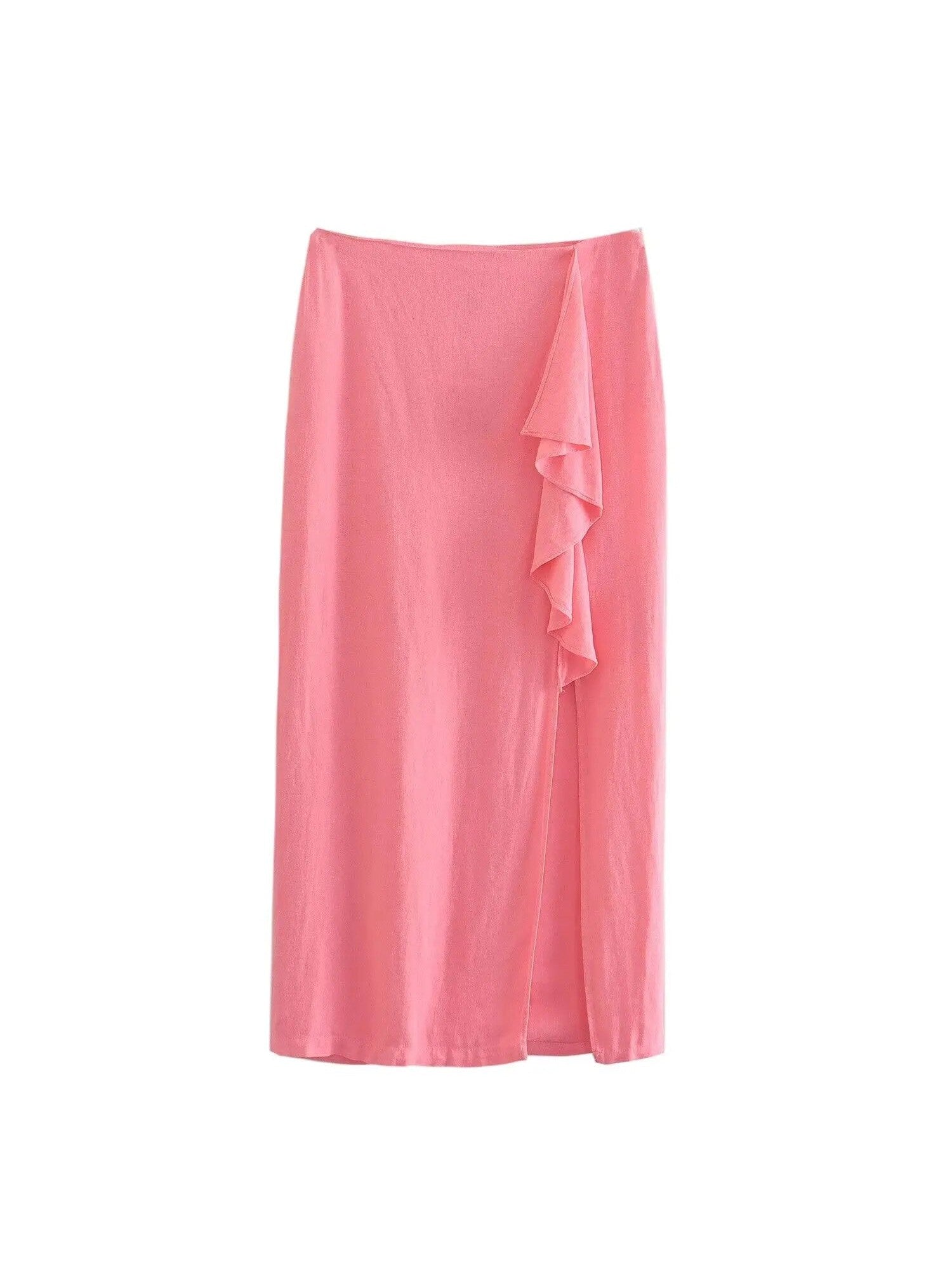 Pink Cami Top & Ruffles Skirt Coord Set