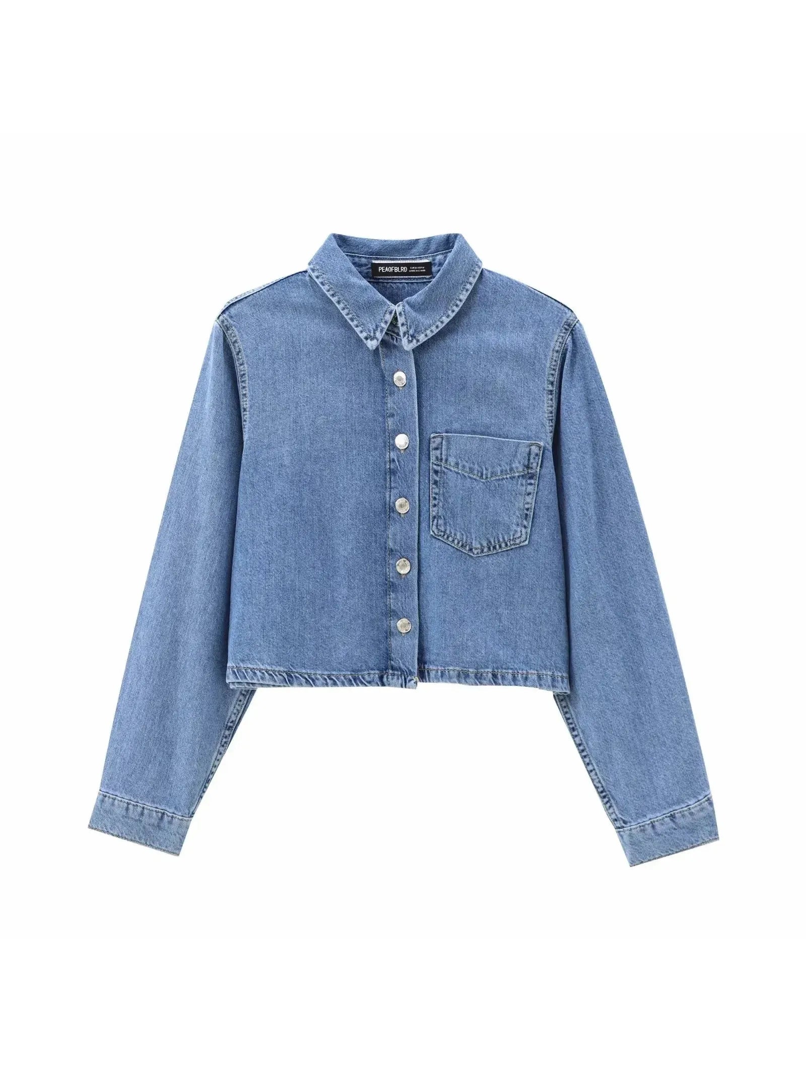 Denim Jacket Top & Pants Coord Set with Elastic Belt