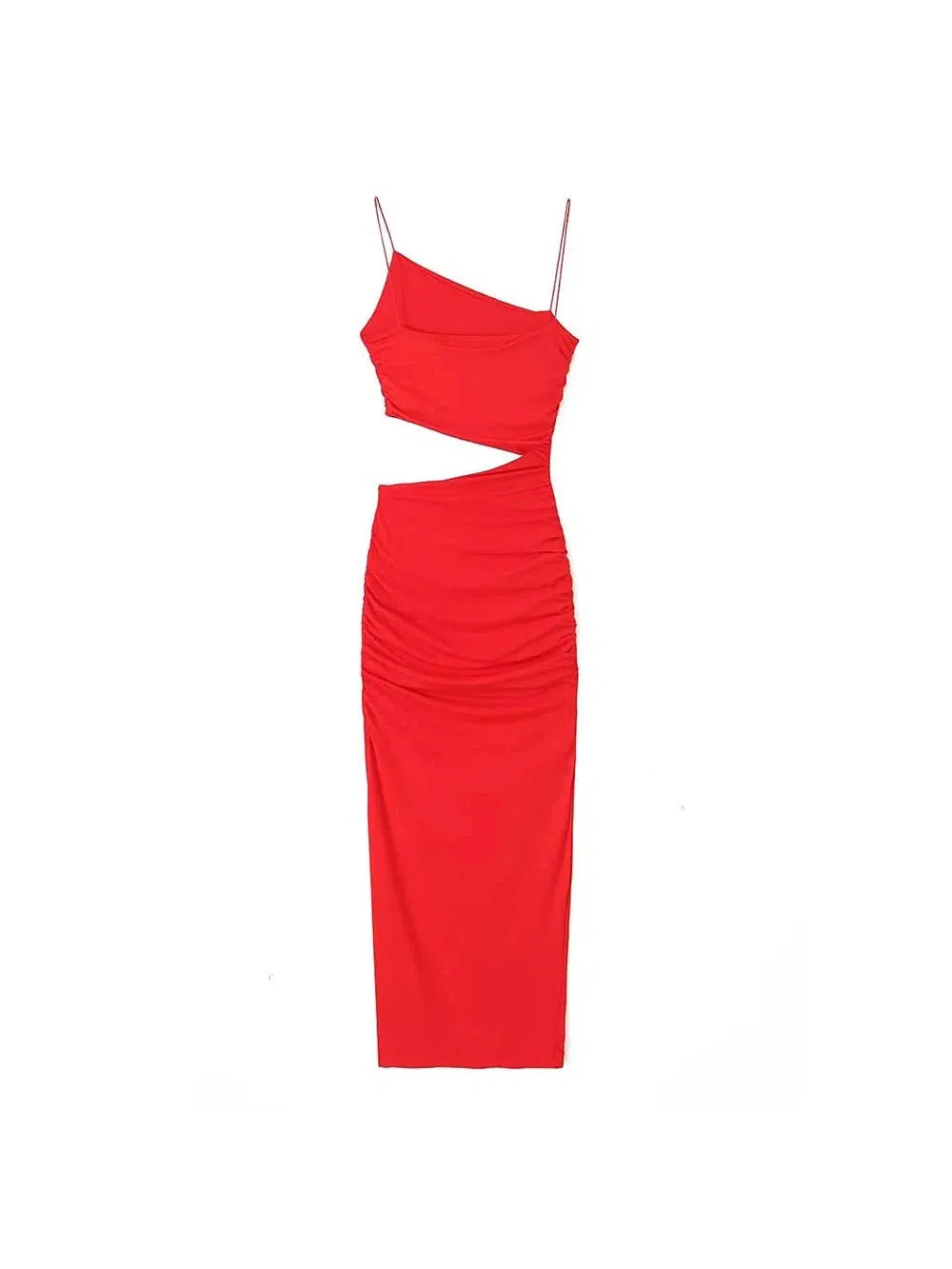 Spaghetti Strap Cutout Slit Midi Dress